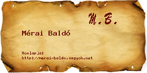Mérai Baldó névjegykártya